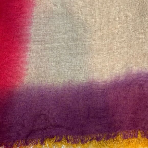 NWT Gaynor Grinta Dyed Scarf OS Multi/Beige - Picture 4 of 5
